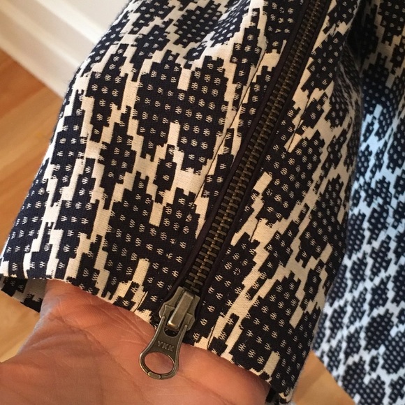 J Crew blue geometric print jacket small - Picture 4 of 7